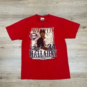 Vintage Majestic MLB Philadelphia Phillies Roy Halladay T-shirt Men’s Medium